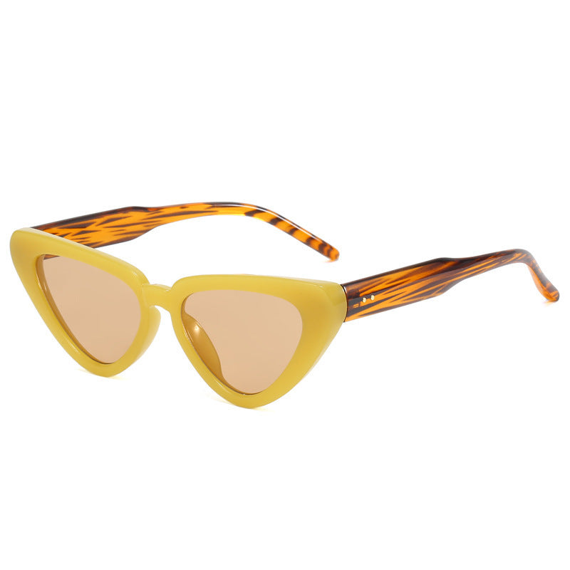 Cat-eye Triangular Sunglasses For Women Fashionable UV Protection Shades