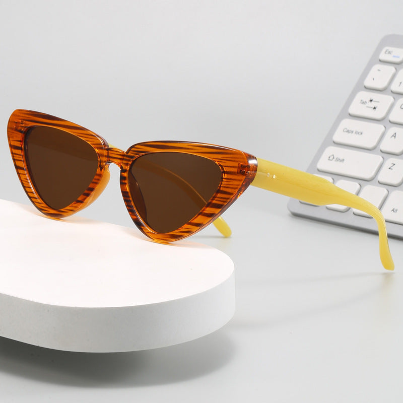 Cat-eye Triangular Sunglasses For Women Fashionable UV Protection Shades