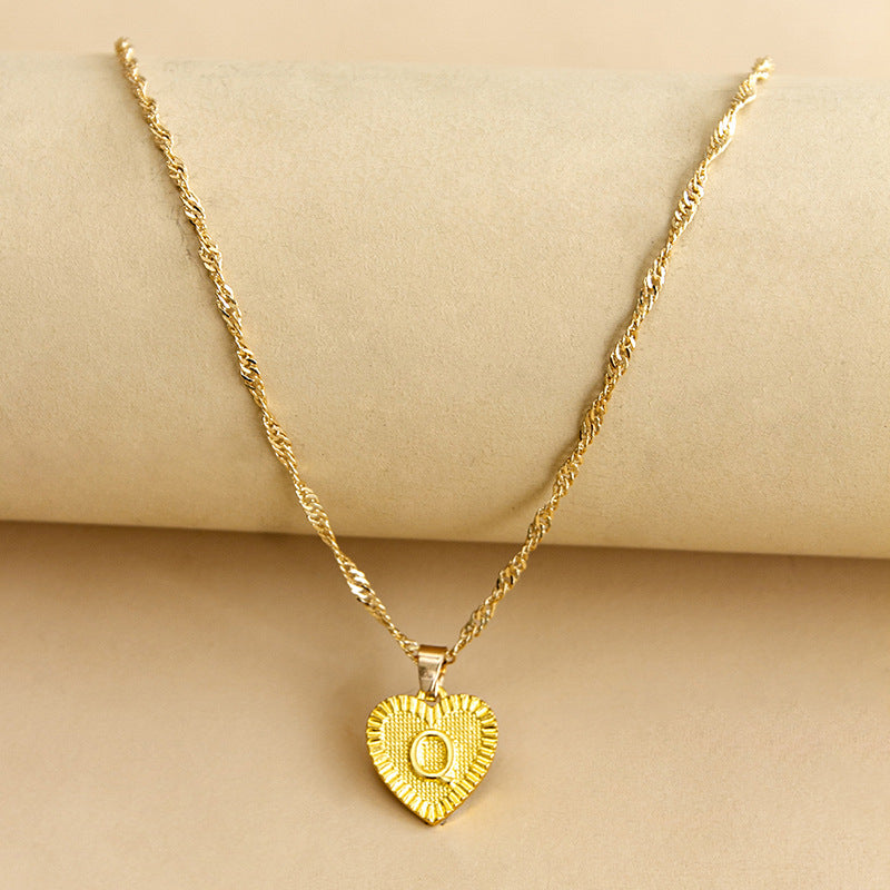 26 English Initial Letter Pendant Necklaces For Women