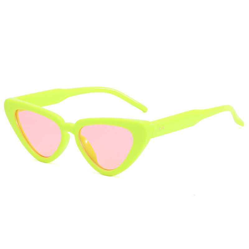 Cat-eye Triangular Sunglasses For Women Fashionable UV Protection Shades
