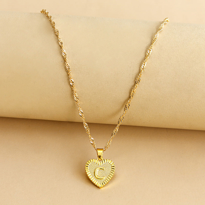 26 English Initial Letter Pendant Necklaces For Women